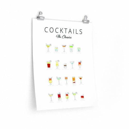 Classic Cocktails Art Print – Premium Matte Poster for Bar &amp; Home Decor 🍸✨