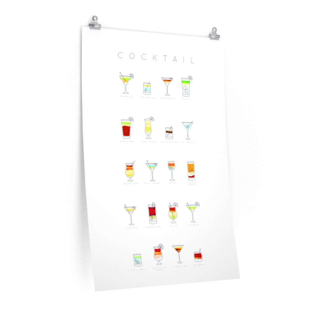 Classic Cocktails Art Print – Premium Matte Poster for Bar &amp; Home Decor 🍸✨