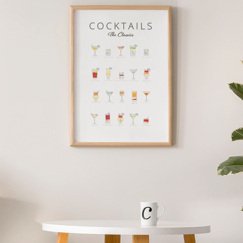 Classic Cocktails Art Print – Premium Matte Poster for Bar &amp; Home Decor 🍸✨