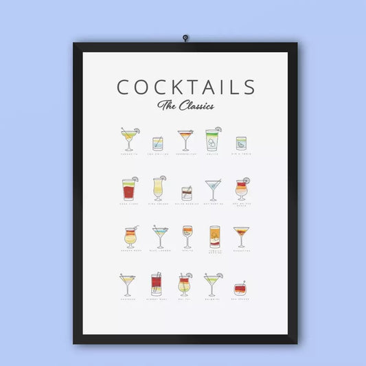 Classic Cocktails Art Print – Premium Matte Poster for Bar &amp; Home Decor 🍸✨