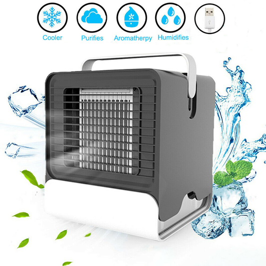 4 -in -1 Portable Air Cooler - Mini USB-Powered Cooling Fan & Humidifier